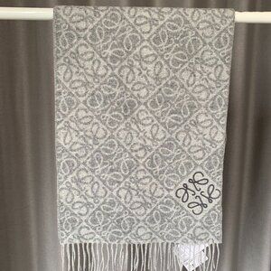 Loewe Monogram Wool Cashmere Scarf – Soft Luxe Neutral Vibe